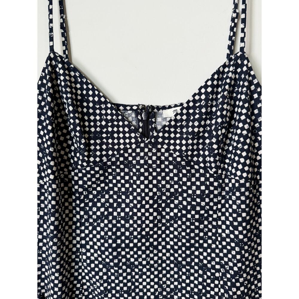 Madewell Drop-Waist Midi Dress in Shibori Checkerboard Print Size 16 NWT - Picture 5 of 10